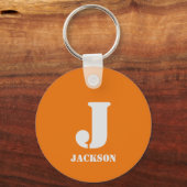 オレンジパーソナルモノグラムキーチェーン キーホルダー (裏面)