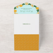 オレンジパーティーフルーツ新鮮な赤ちゃんシャワー オールインワン招待状 (外側)