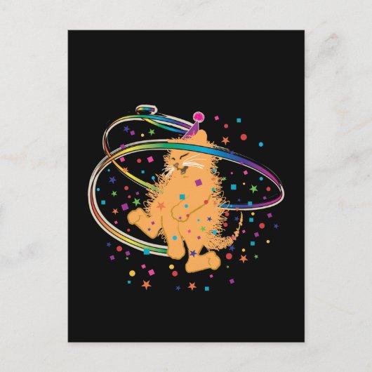 オレンジパーティー猫ロッキングアウト ポストカード (正面)