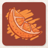 オレンジパーティー スクエアペーパーコースター (正面)