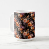 オレンジパープルグリーンロココ秋花 コーヒーマグカップ (正面左)