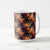 オレンジパープルグリーンロココ秋花 コーヒーマグカップ (正面右)