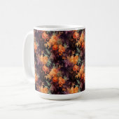 オレンジパープルグリーンロココ秋花 コーヒーマグカップ (正面左)