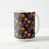 オレンジパープルグリーンロココ秋花 コーヒーマグカップ (正面右)