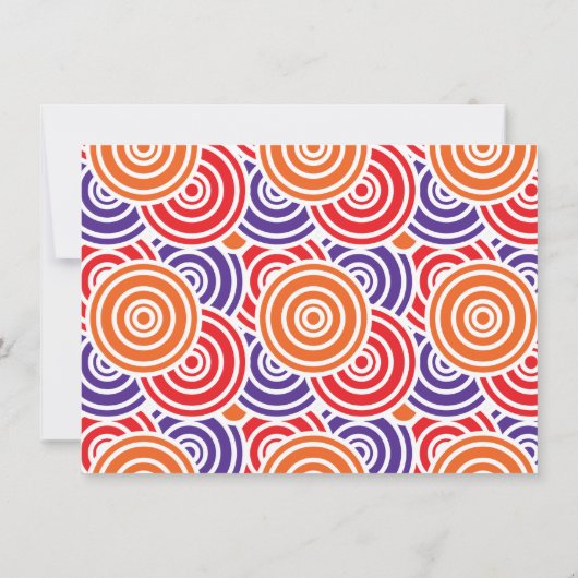 オレンジパープルサークルバースデーパーティ招待状 招待状 (裏面)