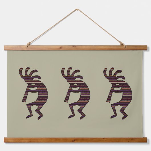 オレンジパープルタンブラックサウスウエストココペリ 吊り下げ型タペストリー (正面)