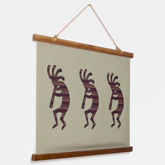 オレンジパープルタンブラックサウスウエストココペリ 吊り下げ型タペストリー (傾斜あり)