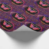 オレンジパープルバタフライナイスデイアートプリント ラッピングペーパー (角)