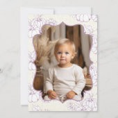 オレンジパープルバーラップリトルカンプキンファースト誕生日 招待状 (裏面)