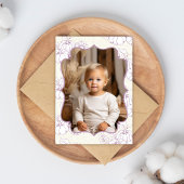 オレンジパープルバーラップリトルカンプキンファースト誕生日 招待状