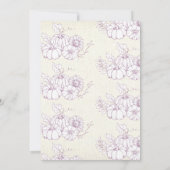 オレンジパープルバーラップ小さなかぼちゃ赤ちゃんシャワー 招待状 (裏面)