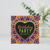 オレンジパープルヒッパイチャイルドボヘミアンをテーマにしたパーティー セーブザデート (スタンド正面)