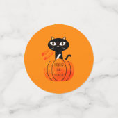 オレンジパープルブラックキャットカボチャ不気味なハロウィーン コンフェッティ (スモール正面)