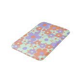 オレンジパープルブルーレトロY2K 70s花柄 バスマット (アングル)