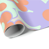 オレンジパープルブルーレトロY2K 70s花柄 ラッピングペーパー (ロールコーナー)