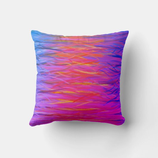 オレンジパープルブルー抽象芸術絵画ズ クッション (裏面)