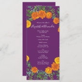 オレンジパープルプラム牡丹バラ結婚式 プログラム (正面/裏面)