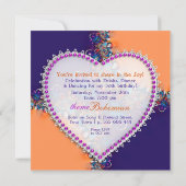 オレンジパープルボヘミアンヒッピーろうけつ染めディナーパーティー 招待状 (裏面)