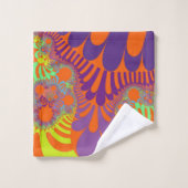 オレンジパープルモダンバスルーム用タオルセット バスタオルセット (ウォッシュタオル)