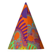 オレンジパープルモダンパーティー帽子 パーティーハット (裏面)