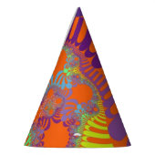 オレンジパープルモダンパーティー帽子 パーティーハット (左)