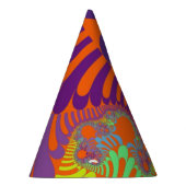 オレンジパープルモダンパーティー帽子 パーティーハット (右)