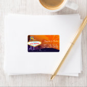 オレンジパープルラスベガス結婚の住所 ラベル (インサイチュ)