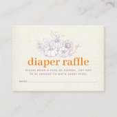 オレンジパープルラップ小さなかぼちゃおむつラッフル エンクロージャーカード (正面)