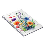 オレンジパープルレッドブルー水彩花雑誌 ノートブック (右側)