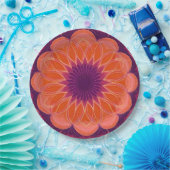 オレンジパープル万華鏡のように千変万化するパターン ペーパープレート (パーティー)