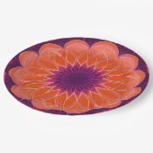 オレンジパープル万華鏡のように千変万化するパターン ペーパープレート (アングル)