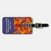 オレンジパープル南西サグアロサボテンモザイク ラゲッジタグ (正面横)