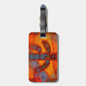 オレンジパープル南西サグアロサボテンモザイク ラゲッジタグ (裏面縦)