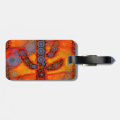 オレンジパープル南西サグアロサボテンモザイク ラゲッジタグ (裏面横)