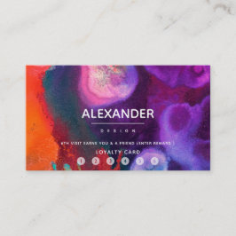 オレンジパープル抽象芸術水カラーロイヤリティ ロイヤリティカード