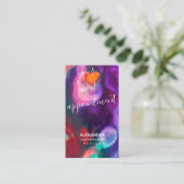 オレンジパープル抽象芸術水彩 予約カード (スタンド正面)