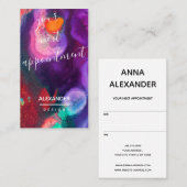 オレンジパープル抽象芸術水彩 予約カード (正面/裏面)