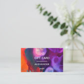 オレンジパープル抽象芸術水彩 名刺 (スタンド正面)