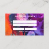 オレンジパープル抽象芸術水彩 名刺 (裏面)