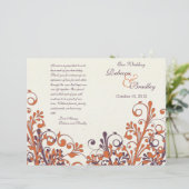 オレンジパープル抽象芸術秋フローラ結婚式 プログラム (スタンド正面)