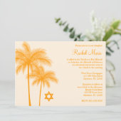 オレンジパームツリートロピカルバルミツワー招待状 招待状 (スタンド正面)