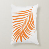 オレンジパームツリーリーフコーストビーチトロピカルアート アクセントクッション (正面(垂直))