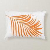 オレンジパームツリーリーフコーストビーチトロピカルアート アクセントクッション (裏面)