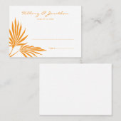 オレンジパーム結婚リーフのエスコート座席表 プレイスカード (正面/裏面)