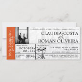 オレンジパ結婚リズボーディングパス招待状 (正面)