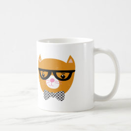 オレンジヒップスター猫のマグ コーヒーマグカップ