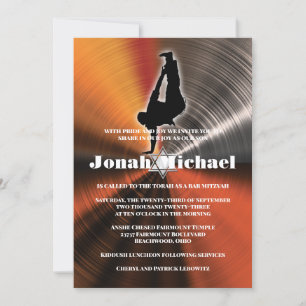 オレンジヒップホップダンスダンサーバー(ユダヤ教の)バル・ミツバー招待状 招待状