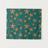 オレンジヒトデパターン タペストリー (正面(横))