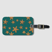 オレンジヒトデパターン ラゲッジタグ (正面横)