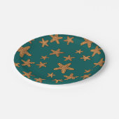 オレンジヒトデ模様 ペーパープレート (アングル)